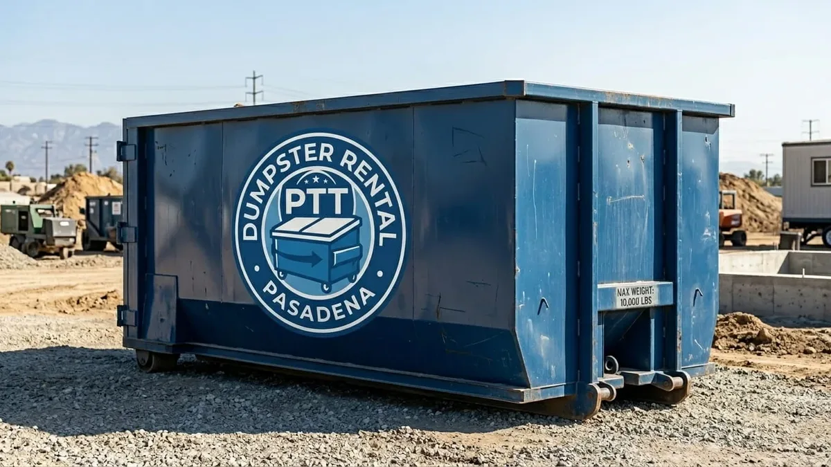 PTT Dumpster Rental Pasadena roll-off truck serving Pasadena and the Pasadena area